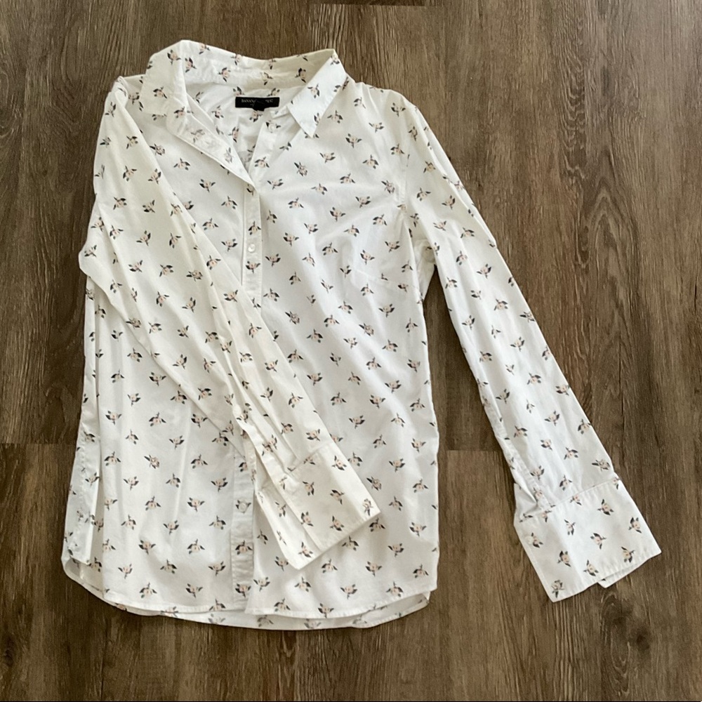 Banana Republic Riley Long Sleeve Floral Button Down